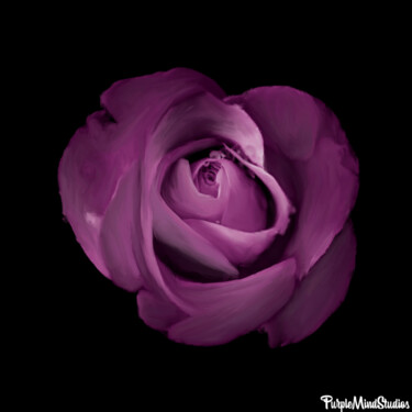 Arts numériques intitulée "Purple Rose" par Purplemindstudios, Œuvre d'art originale, Peinture numérique