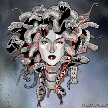Arts numériques intitulée "Medusa Version 1 of…" par Purplemindstudios, Œuvre d'art originale, Peinture numérique