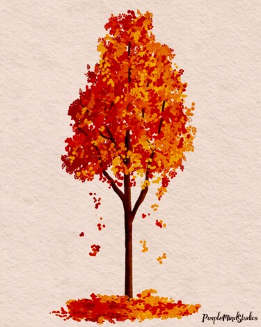Arts numériques intitulée "Novelty Tree 2 of 3" par Purplemindstudios, Œuvre d'art originale, Peinture numérique