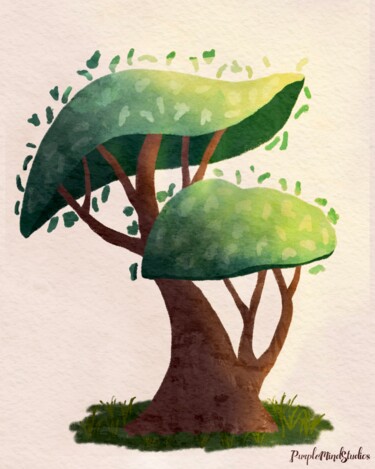 Digitale Kunst mit dem Titel "Novelty Tree 3 of 3" von Purplemindstudios, Original-Kunstwerk, Digitale Malerei