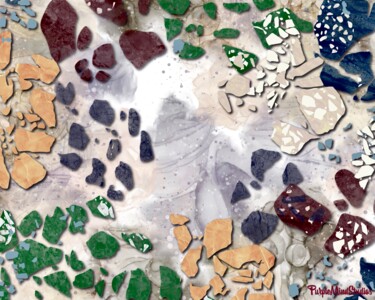 Arte digital titulada "Terrazzo on Marble" por Purplemindstudios, Obra de arte original, Pintura Digital