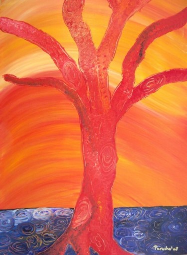 Painting titled "Tree of Life" by Purusha Geelen - Van De Graaf, Original Artwork, Acrylic