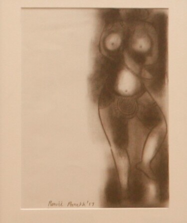 Rysunek zatytułowany „kamini” autorstwa Purvii Parekh, Oryginalna praca, Węgiel drzewny