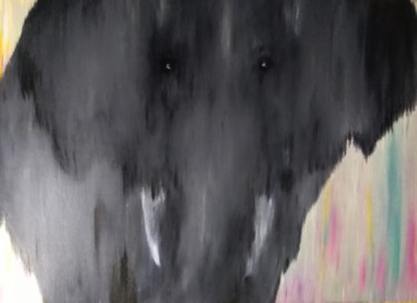 Картина под названием "" слон"" - Алёна Руская, Подлинное произведение искусства, Масло