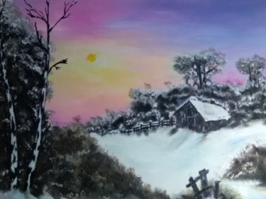Картина под названием ""Зима"" - Алёна Руская, Подлинное произведение искусства, Масло