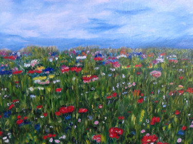 Картина под названием "" полевые цветы "" - Алёна Руская, Подлинное произведение искусства, Масло