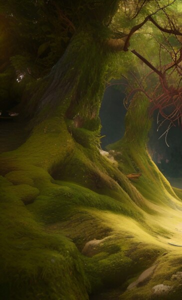 Digitale Kunst mit dem Titel "grand arbre" von Pushisstik, Original-Kunstwerk, KI-generiertes Bild