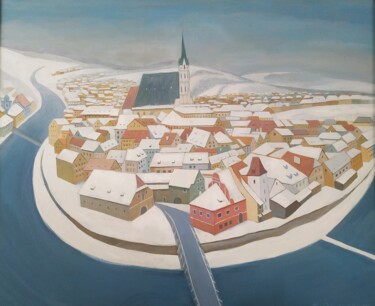 Картина под названием "Старый город" - Vjacheslav Illjashenko, Подлинное произведение искусства, Масло