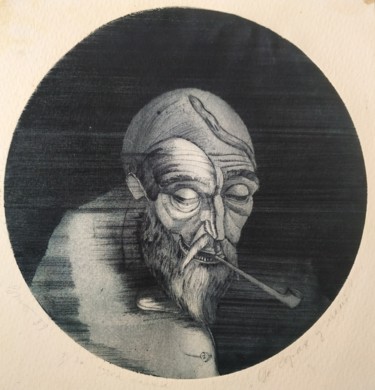 Страх Gravures & estampes intitulée "Страх" par Vjacheslav Illjashenko, Œuvre d'art originale, Eau-forte