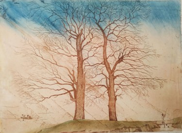 Spring Gravures & estampes intitulée "Spring" par Vjacheslav Illjashenko, Œuvre d'art originale, Embossage