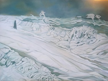 Pittura intitolato "Paysage de neige" da Sacha, Opera d'arte originale