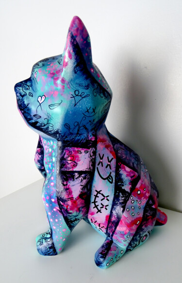 Sculpture intitulée "Sculpture Bulldog /…" par Pvettese, Œuvre d'art originale, Acrylique