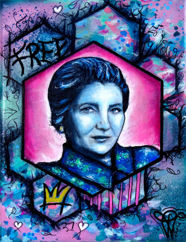 Painting titled "Tableau Simone Veil…" by Pvettese, Original Artwork, Acrylic