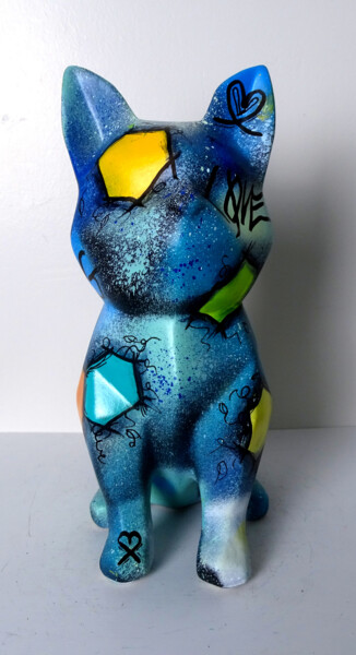 제목이 "Sculpture chien bou…"인 조형물 Pvettese로, 원작, 페인트 스프레이