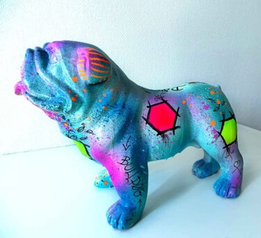 Скульптура под названием "Sculpture bulldog g…" - Pvettese, Подлинное произведение искусства, Рисунок распылителем краски