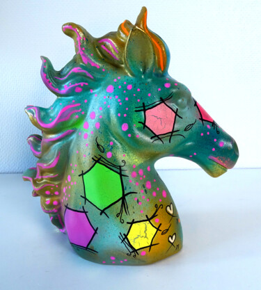 Escultura intitulada "Sculpture cheval po…" por Pvettese, Obras de arte originais, Tinta spray