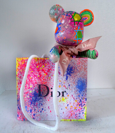 Rzeźba zatytułowany „Bearbrick Pop Art S…” autorstwa Pvettese, Oryginalna praca, Farba w spray'u