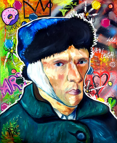 Картина под названием "Portrait pop art Ur…" - Pvettese, Подлинное произведение искусства, Акрил Установлен на Деревянная ра…