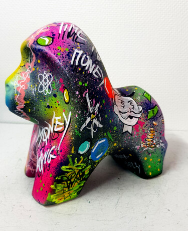 Escultura intitulada "Sculpture Pop Art K…" por Pvettese, Obras de arte originais, Tinta spray