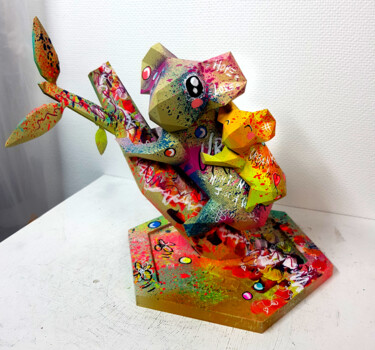 Sculpture titled "Pop Art Koala Résin…" by Pvettese, Original Artwork, Spray paint