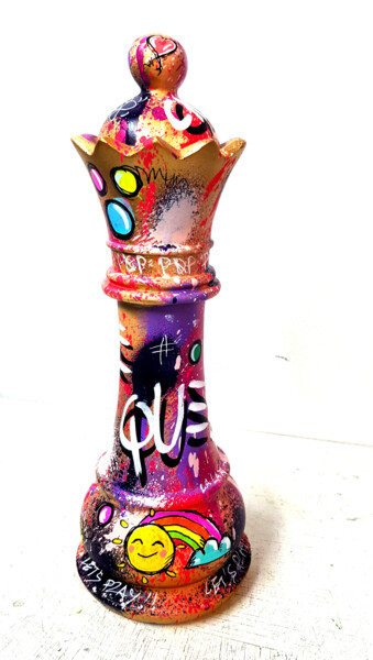 Sculpture titled "Pop Art Urban Chess…" by Pvettese, Original Artwork, Spray paint