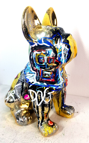 Skulptur mit dem Titel "Sculpture Basquiat…" von Pvettese, Original-Kunstwerk, Sprühfarbe