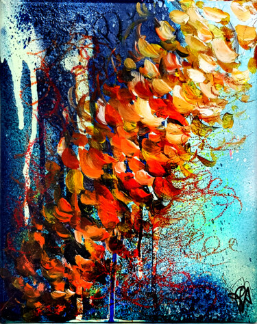 Картина под названием "Tableau Fleurs Pein…" - Pvettese, Подлинное произведение искусства, Рисунок распылителем краски Устан…