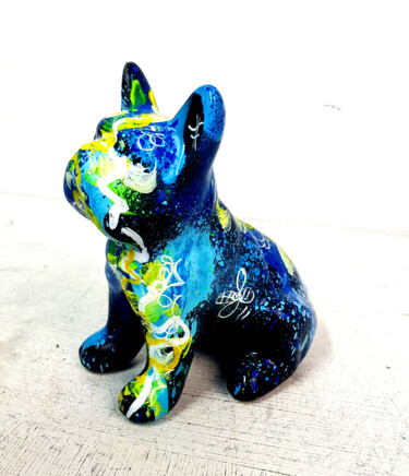 Скульптура под названием "Bouledogue Mini Pop…" - Pvettese, Подлинное произведение искусства, Рисунок распылителем краски