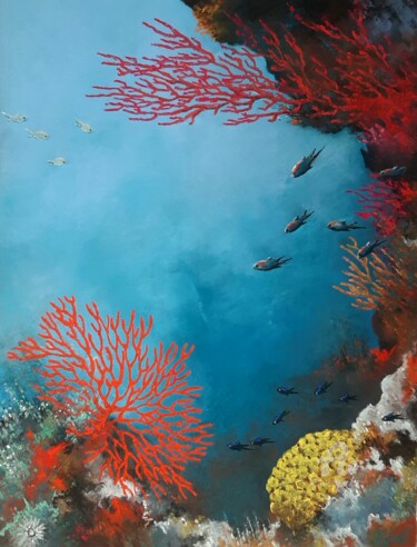 Painting titled "Ocean n° 10." by Philippe Vidal, Original Artwork, Pastel