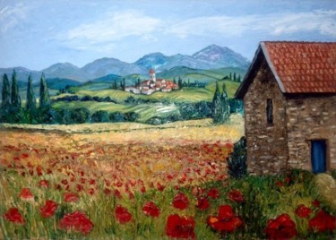 Pittura intitolato "Provence" da Pascal Weber, Opera d'arte originale