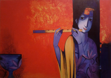 Painting titled "Indienne" by Pascal Weber, Original Artwork