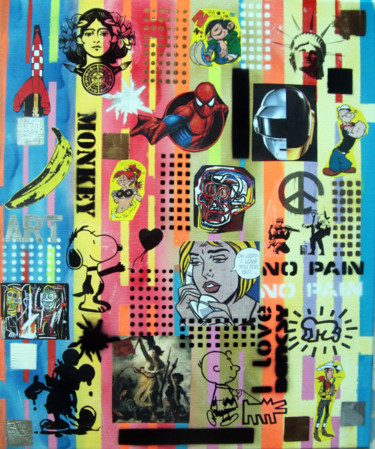 Painting titled "PyB Monkey Art, 202…" by Pyb, Original Artwork, Collages