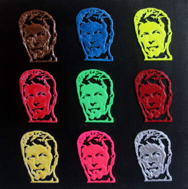 Peinture intitulée "PyB David Bowie Col…" par Pyb, Œuvre d'art originale, Collages