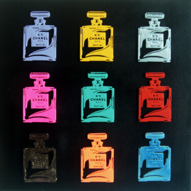 PyB Chanel colors, 2021 Peinture originale Peinture intitulée "PyB Chanel colors,…" par Pyb, Œuvre d'art originale, Collages