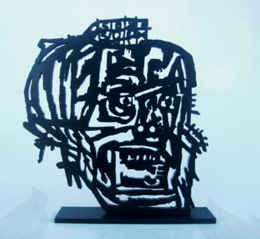 Sculpture titled "PyB SKULL Basquiat…" by Pyb, Original Artwork, Resin