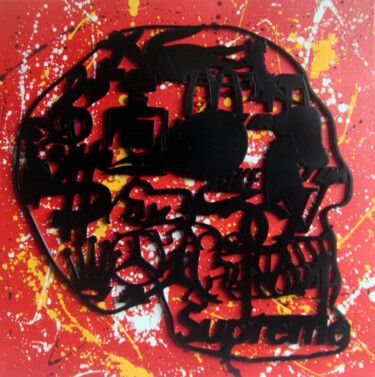 Peinture intitulée "PyB SKULL logos, 20…" par Pyb, Œuvre d'art originale, Collages