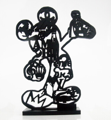 Scultura intitolato "PyB Mickey logos &…" da Pyb, Opera d'arte originale, Resina