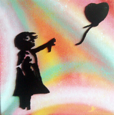 Картина под названием "PyB Girl Banksy, 20…" - Pyb, Подлинное произведение искусства, Коллажи