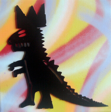 Pintura titulada "PyB Dino Basquiat,…" por Pyb, Obra de arte original, Collages