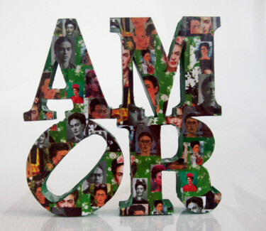 Sculpture intitulée "PyB Amor Frida Kahl…" par Pyb, Œuvre d'art originale, Résine