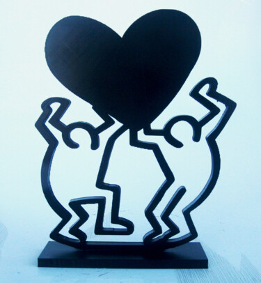 Sculpture intitulée "PyB haring coeur ,…" par Pyb, Œuvre d'art originale, Résine