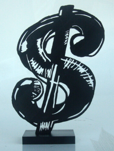 Sculpture titled "PyB Dollar Warhol,…" by Pyb, Original Artwork, Resin