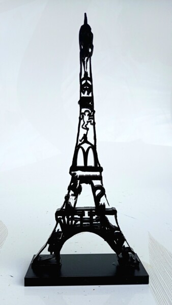 Skulptur mit dem Titel "PyB Tour Eiffel art…" von Pyb, Original-Kunstwerk, Harz