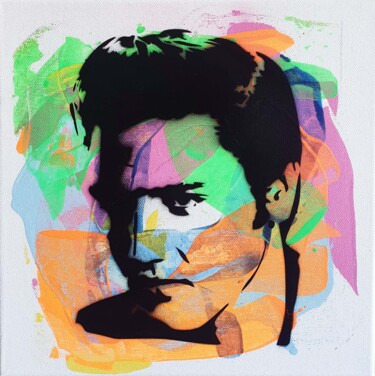 제목이 "PyB Elvis Presley ,…"인 미술작품 Pyb로, 원작, 페인트 스프레이 나무 들것 프레임에 장착됨