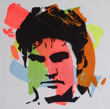 Peinture intitulée "PyB Roger Federer…" par Pyb, Œuvre d'art originale, Bombe aérosol Monté sur Châssis en bois