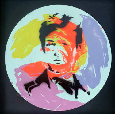 Painting titled "PyB vinyl RIMBAUD…" by Pyb, Original Artwork, Acrylic Mounted on Wood Stretcher frame