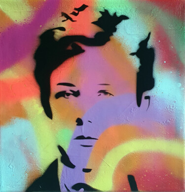 Картина под названием "PyB Rimbaud  2022…" - Pyb, Подлинное произведение искусства, Акрил Установлен на Деревянная рама для…