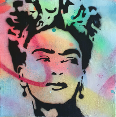 Pintura intitulada "PyB Frida  Kahlo 20…" por Pyb, Obras de arte originais, Tinta spray