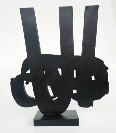 Sculpture intitulée "PyB outreNOIR pour…" par Pyb, Œuvre d'art originale, Résine