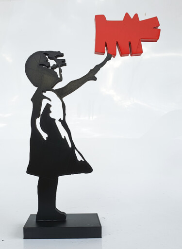 Escultura titulada "PYB Banksy girl Har…" por Pyb, Obra de arte original, Resina